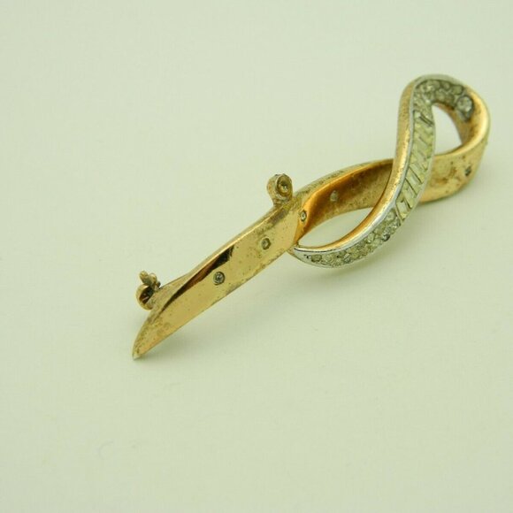 Crown Trifari Clear Baguette Rhinestone Abstract - Picture 2 of 5